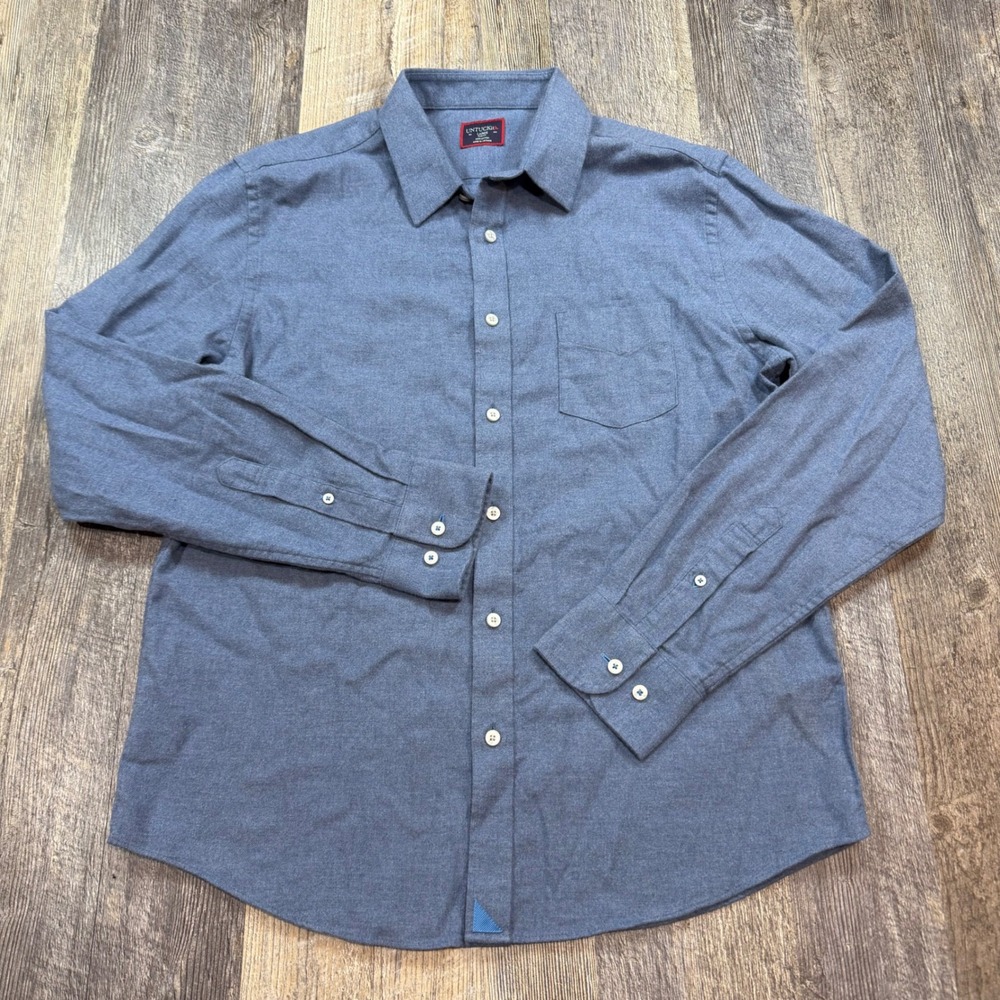 UNTUCKit Sherwood Button Down Shirt Mens Large Blue Slim Fit Soft Cotton